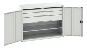 Bott Verso Basic Tool Cupboards Cupboard with shelves Verso 1300W x 550D x 1000H Cupboard 3 Drawer 1 Shelf